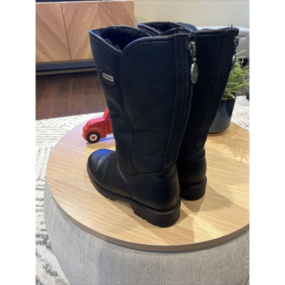 Pajar Women's Black Leather Waterproof Shearling Lined Back Zip Boots Size 7 - Picture 7 of 15